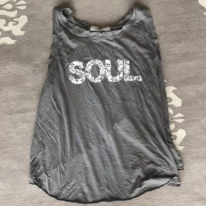 Soulcycle flyaway back sleeveless tee